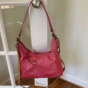 Elegant Pink Leather Shoulder Bag